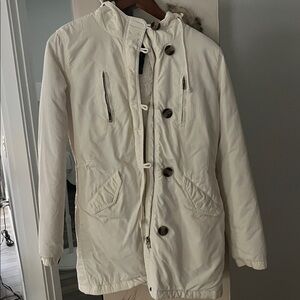 American Eagle Outfitters Cream Parka with Faux Fur